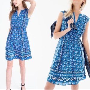 J. Crew Border Print Vibrant Blue Dress